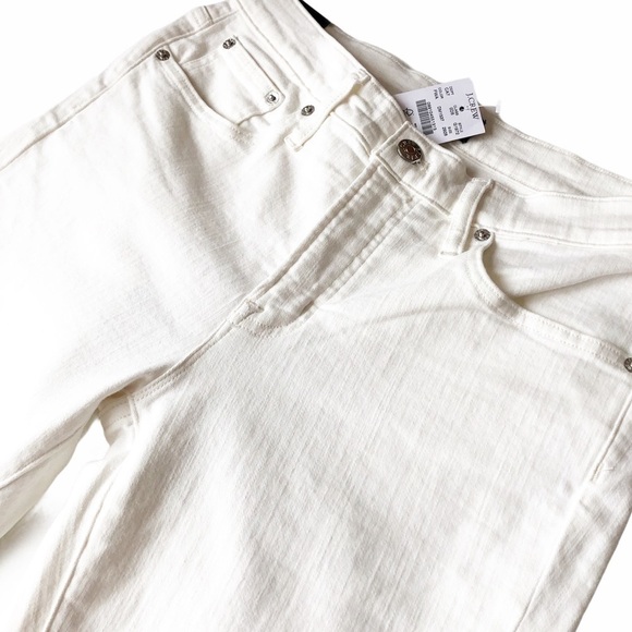 J. CREW Factory NWT 8” Mid Rise Skinny Denim Jeans Size 29 in White Denim - Picture 4 of 13